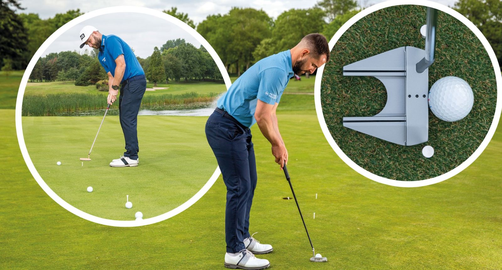 Golf tees used as a gate drill for putting stroke